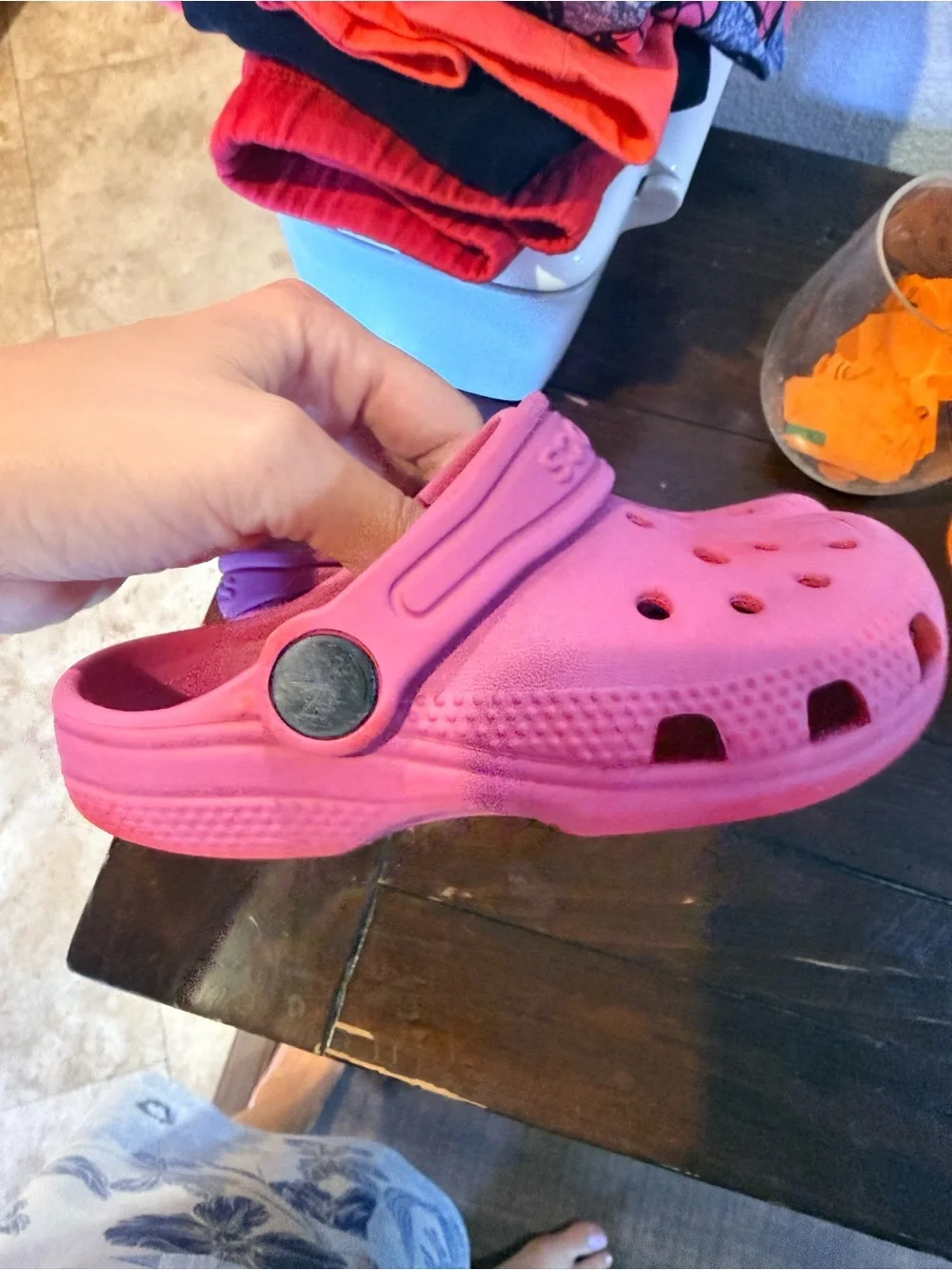 CROCS Kids Lightweight Slip-On Sandals in Bright Red